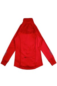訂製紅色純色風褸外套      設計多袋風褸外套設計    運動夾克    運動修身    風褸外套供應商     戶外運動    J1010 正面照